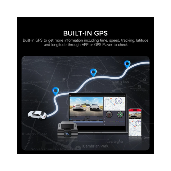 LINGDU V620 Autokamera mit 4K Aufnahme, 2" Display – Bild 4