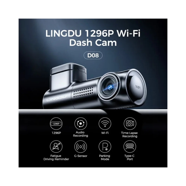 Autokamera LINGDU D08 1296P mit Wi-Fi, G-Sensor und Parkmodus – Bild 3