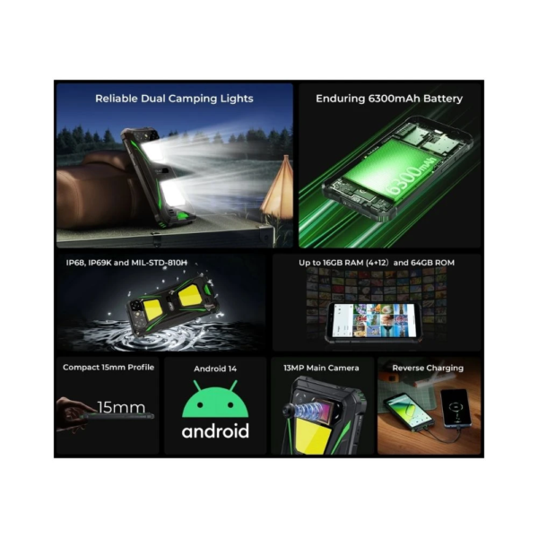 OUKITEL G5 S | DUAL CAMPING LIGHTS | 4GB+8GB RAM + 64GB ROM – Bild 4
